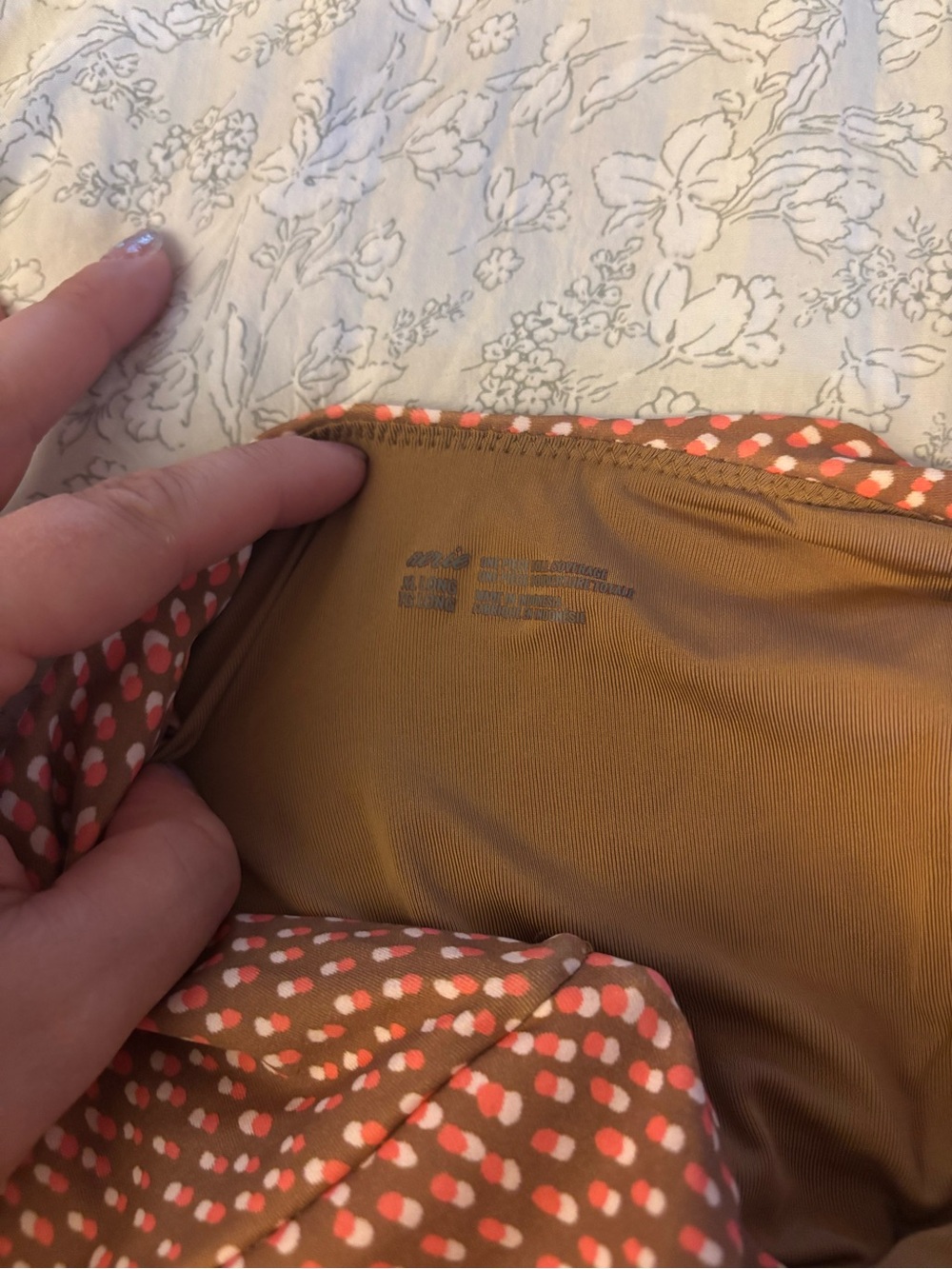 aerie brown and pink polka dot One-Piece Swimsuit size XL LONG - Picture 5 of 8
